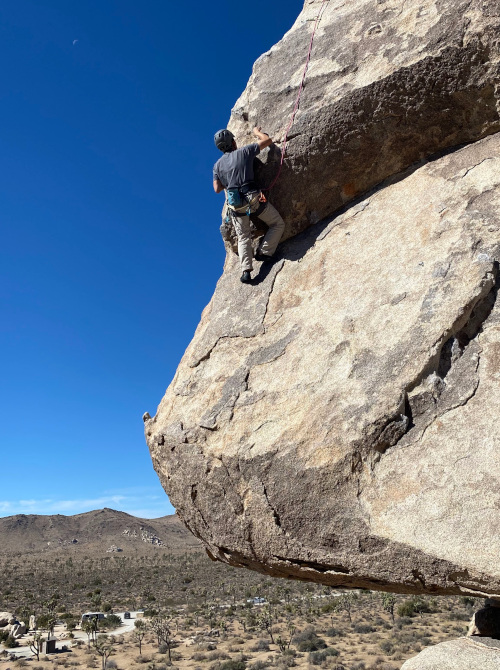Sport climbing at Joshua Tree, photo by Preetum Nakkiran